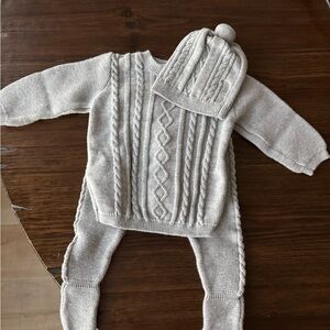 Mayoral Gray Cable Knit Kids Matching Set